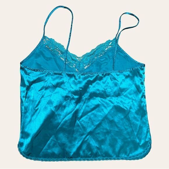 Vintage Green Satin Camisole Dreamwear Lingerie - Picture 5 of 5